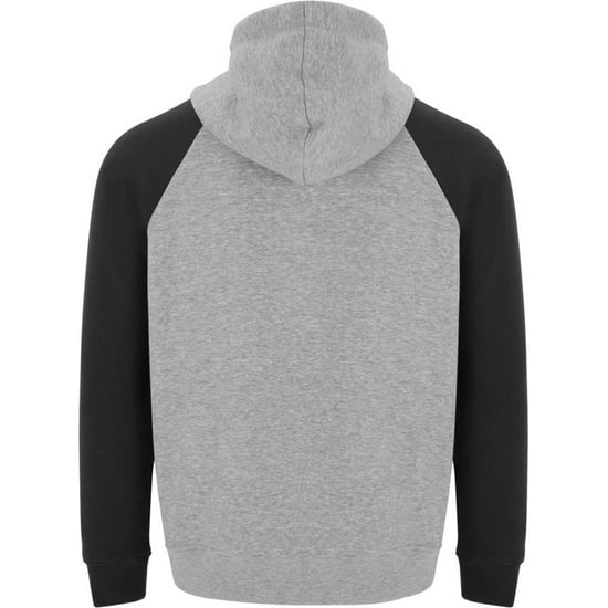 Roly Badet tweekleurige uniseks volwassen hoodie (Heide Grijs/Zwart) - Image 2