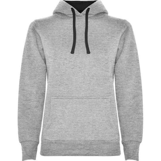 Roly Dames/Dames Urban Hoodie (Heide Grijs/Zwart) - Image 1