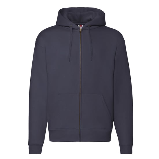 Fruit of the Loom Premium Hoodie med full dragkedja för herrar (Djupt marinblått) - Image 1