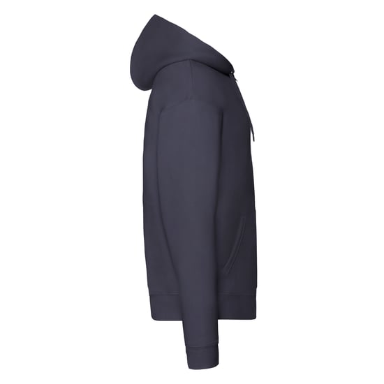 Fruit of the Loom Premium Hoodie med full dragkedja för herrar (Djupt marinblått) - Image 3