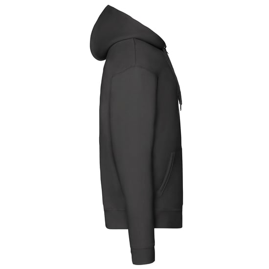 Fruit of the Loom Premium Hoodie med full dragkedja för herrar (Svart) - Image 3