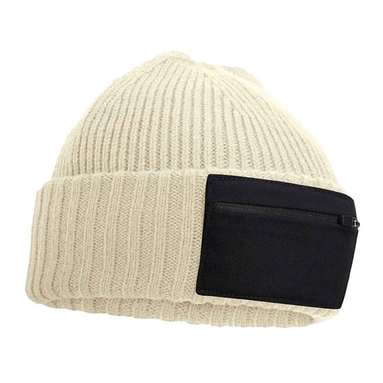 Beechfield Zip Patch muts (Zand/Zwart) - Image 2