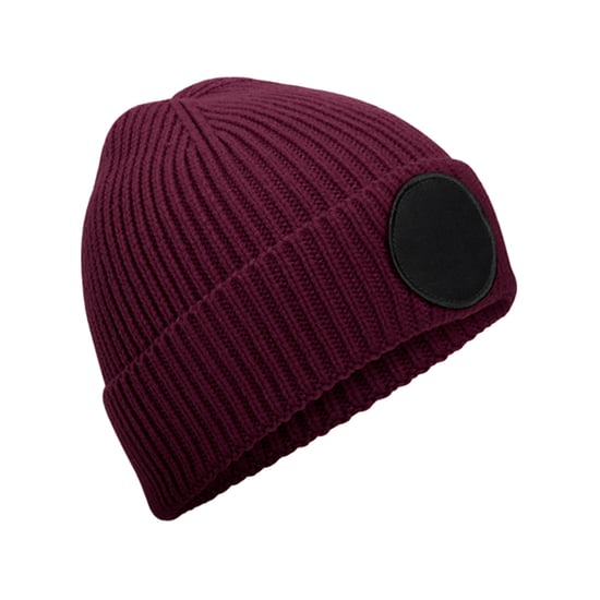 Beechfield Circulaire Patch Beanie (Bourgogne/Zwart) - Image 1