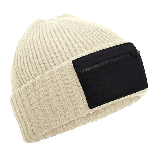Beechfield Zip Patch muts (Zand) - Image 1