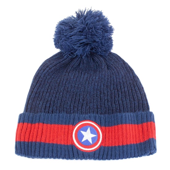 Captain America Unisex Vuxen Logo Pom Pom Beanie (Blå/Röd) - Image 3