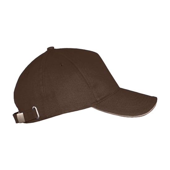 SOLS Long Beach 5 Paneel Baseball Cap (Chocolade) - Image 3