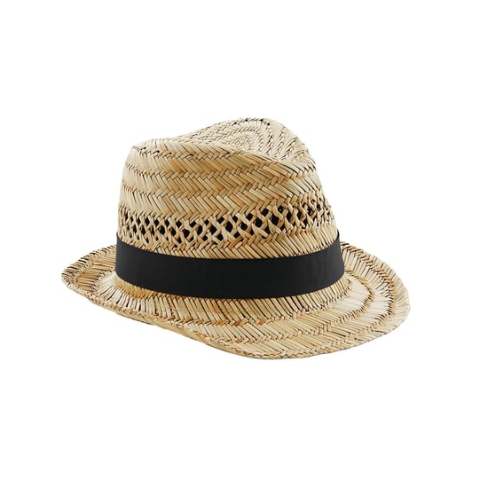 Beechfield Unisex rieten zomertrilby voor volwassenen (Natuurlijk) - Image 1