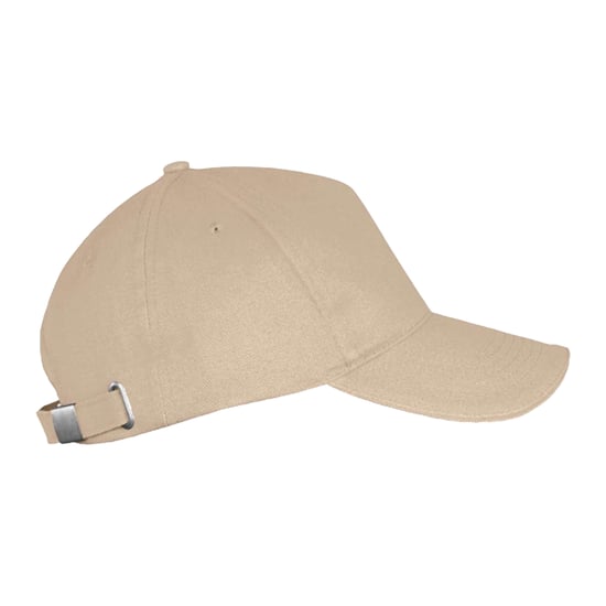 SOLS Long Beach 5 Paneel Baseball Cap (Beige) - Image 3