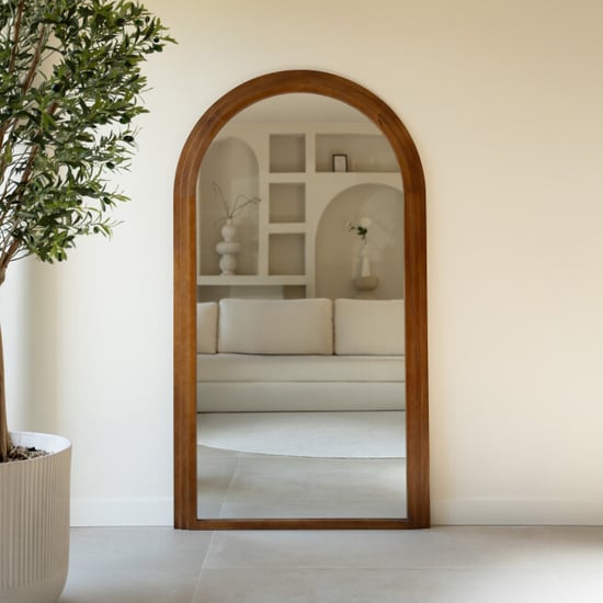 Indore Home – staande boogspiegel – houten rand – 180 x 100 cm - Image 1