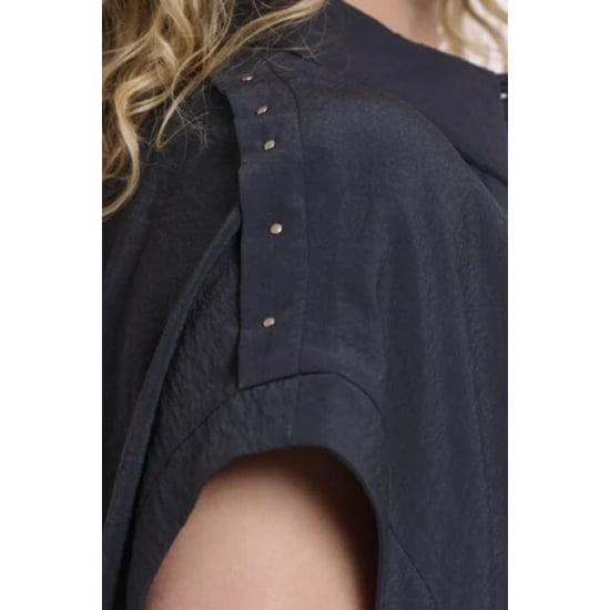 Rino & Pelle boxy capsleeve top with pleats in waist imela.7002621 dark - Image 2