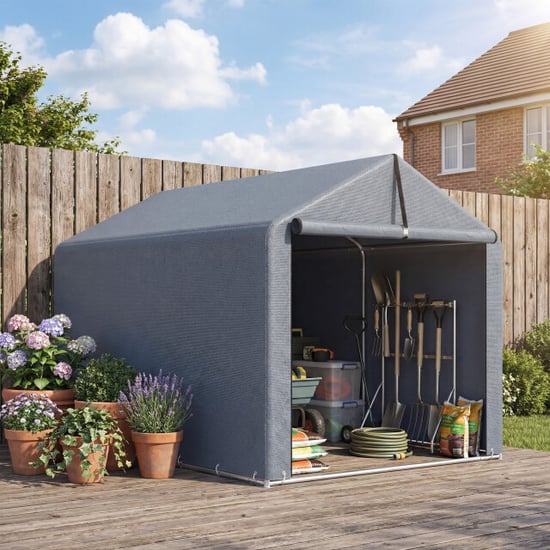 4goodz Opslagtent weersbestendig voor fietsen of gereedschap 221x162x163 cm - Image 3