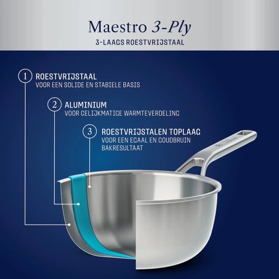 BK Cookware Bk maestro triply rvs sauteuse 20 cm - Image 5