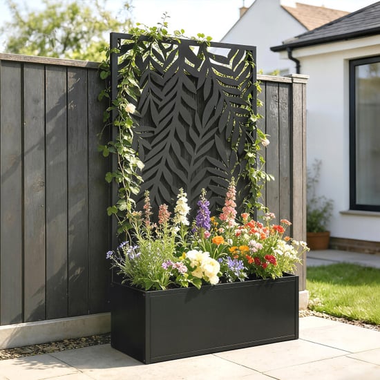 4goodz Plantenbak metaal met klimrek 23x61x113 cm - - Image 4