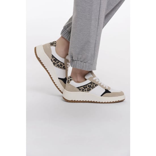 Rino & Pelle Qwen.1002621 rino&pelle mixed material sneaker snow white taupe leopard - Image 4