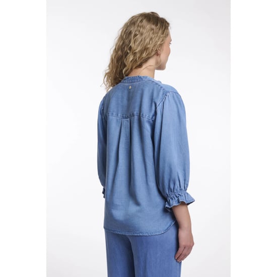 Rino & Pelle half sleeve top with v-neck kamar.7002621 washed blue - Image 4