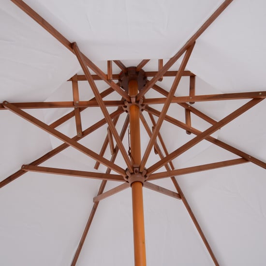 4goodz Parasol 265 cm met houten parasolstok en bamboe baleinen - - Image 5