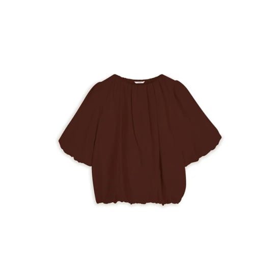 Summum 2s34-12370 713 top balloon sleeves viscose cotton coffee - Image 3