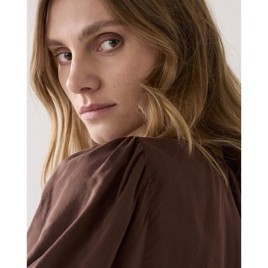 Summum 2s34-12370 713 top balloon sleeves viscose cotton coffee - Image 5