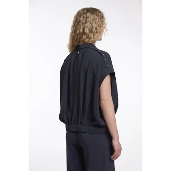 Rino & Pelle boxy capsleeve top with pleats in waist imela.7002621 dark - Image 3