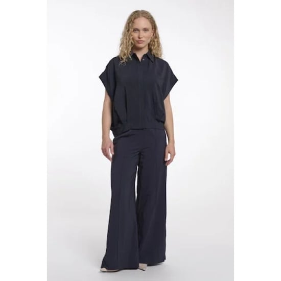 Rino & Pelle boxy capsleeve top with pleats in waist imela.7002621 dark - Image 4