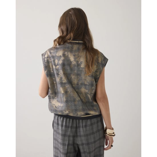 Summum 9s141-12279 990 gilet check with foil black - Image 3