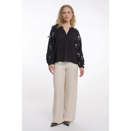 Rino & Pelle Ginger.7002623 rino&pelle long balloon sleeve blouse black - Image 4