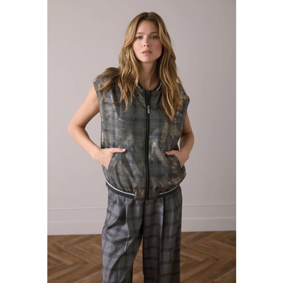 Summum 9s141-12279 990 gilet check with foil black - Image 5