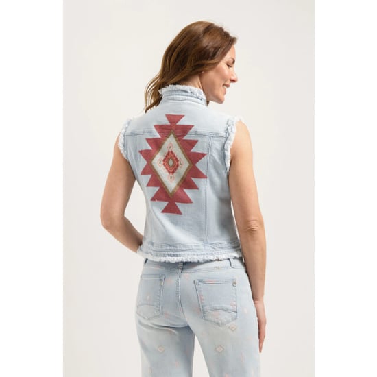 Florèz Cr0145 447 ginny gilet aztec bleached denim - Image 1
