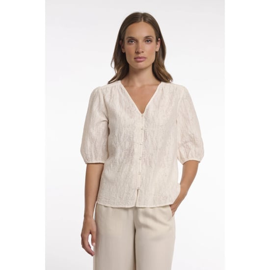 Rino & Pelle Whitney.7002623 rino&pelle half sleeve blouse h v-neck birch - Image 1