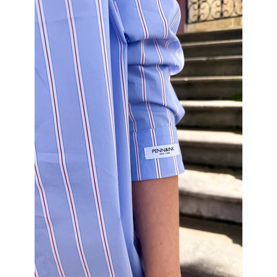 Penn & Ink S26z831 54 penn en ink blouse stripe blue - Image 4