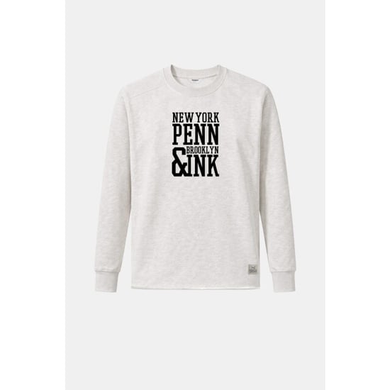 Penn & Ink Willow 05m-90 penn and ink sweater print ecru mel. black - Image 1