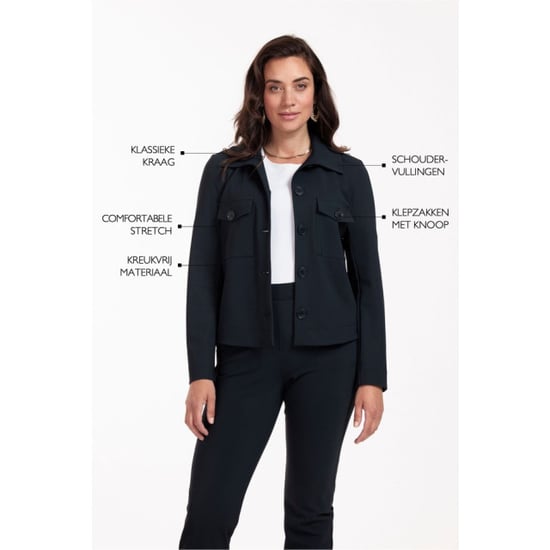 Studio Anneloes Claire bonded jacket navy - Image 3