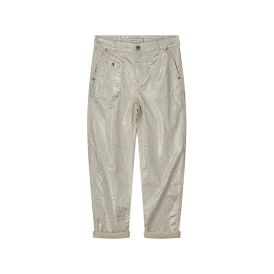 Summum Loose fit pants metallic leaf stretch twill ecru dessin - Image 1