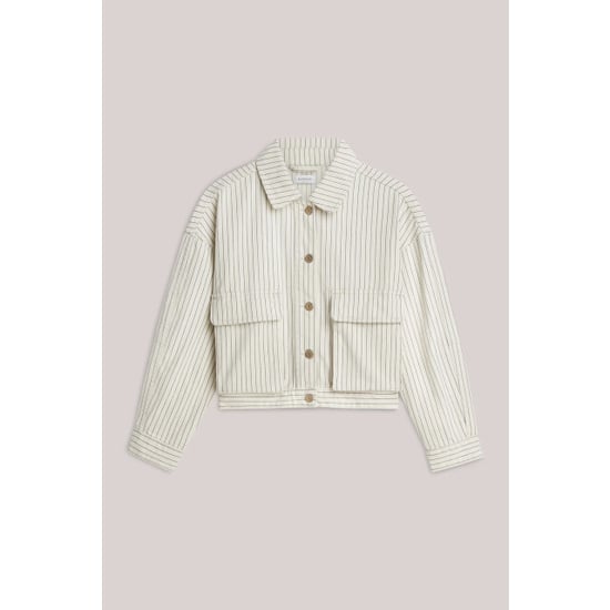 Summum 1s1289-12403 122 boxy jacket yarn dyed stripe ivory - Image 3