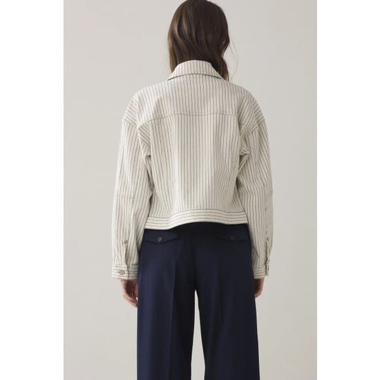 Summum 1s1289-12403 122 boxy jacket yarn dyed stripe ivory - Image 6