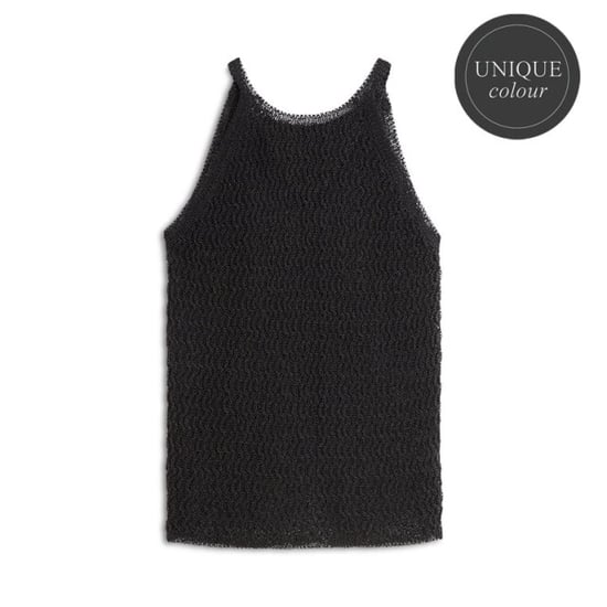 Summum 7s7981-70062 990 top halter shiny cord yarn knit black - Image 2