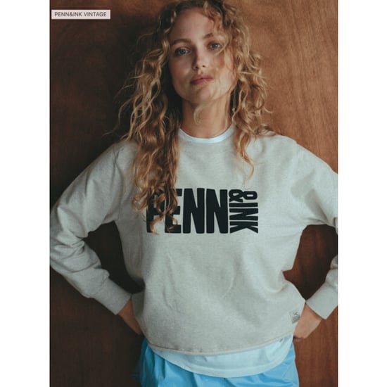 Penn & Ink Harper 05m-90 penn and ink sweater print ecru mel. black - Image 1