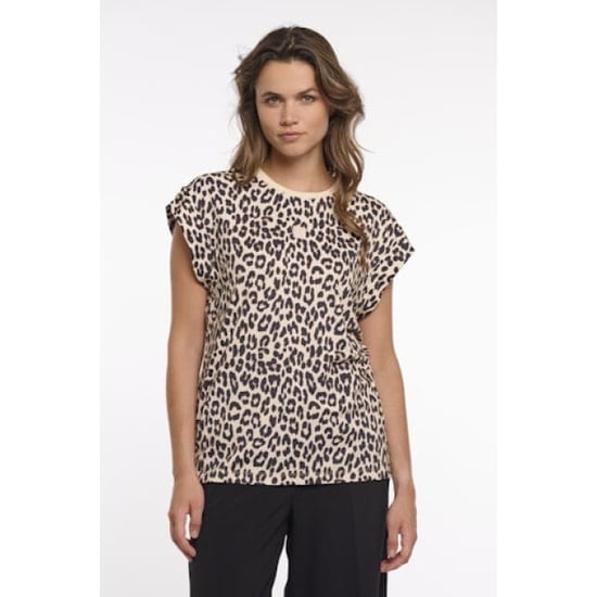 Rino & Pelle Ilana 7002622 rino&pelle sleeveless top with crew neck leopard - Image 1
