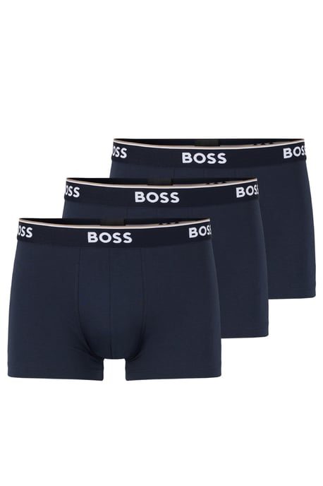 Men's Hugo Boss 3 Pack Stretch Cotton Boxer Trunks in Navy - Image 1