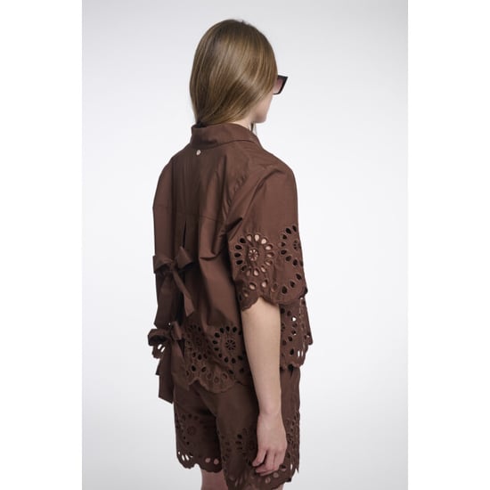 Rino & Pelle Kaate.7002624 short sleeve blouse with button closure dark brown - Image 3