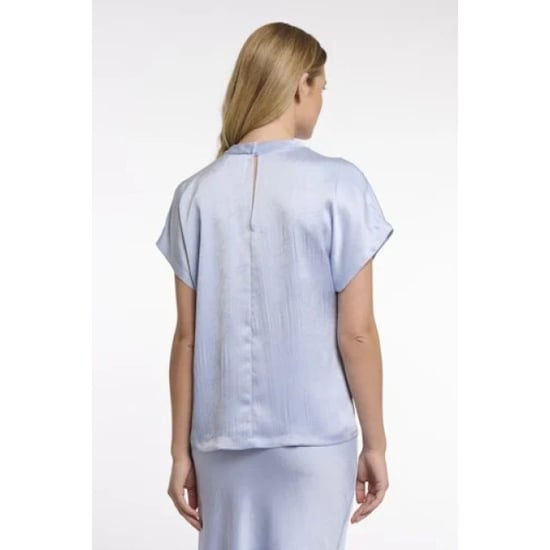 Rino & Pelle Esai.7002622 rino&pelle short sleeve top with high neck light blue - Image 3