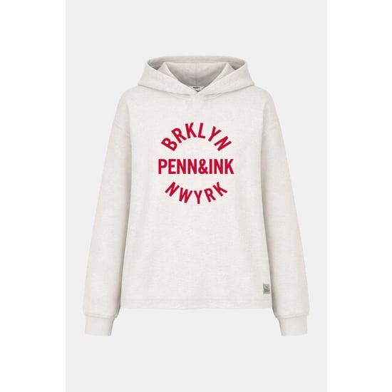 Penn & Ink Tatum 05m-330 penn and ink hoodie print ecru mel. tomato - Image 1