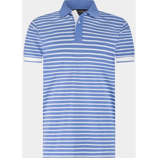 Scotland Blue Polo heren otis polo stripe spe26108ot10sb/4006 - Image 2