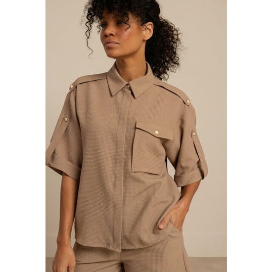 Studio Anneloes nellie waffle blouse 13666 2200 latte - Image 4