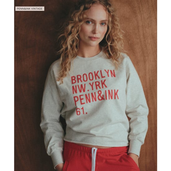 Penn & Ink Hailey 05m-330 penn and ink sweater print ecru mel. tomato - Image 1