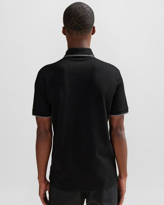 BOSS Orange Passertip Mens Short Sleeve Polo Shirt With Tipped Collar - Image 4