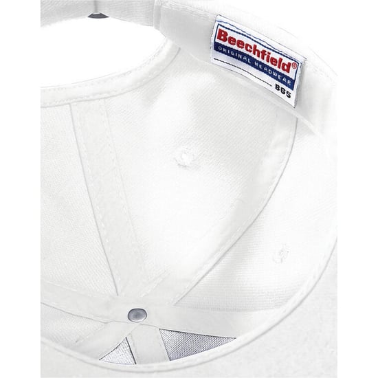 Beechfield Unisex Adult Pro-Style Heavy Brushed Cotton Baseball Cap (White) - Image 2