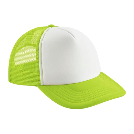 Beechfield Kinder/Kinder Vintage Trucker Cap (Kalk groen/wit) - Image 1