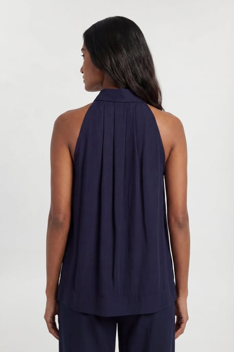 Premium Linen Viscose Halter Collared Woven Shirt - Image 3
