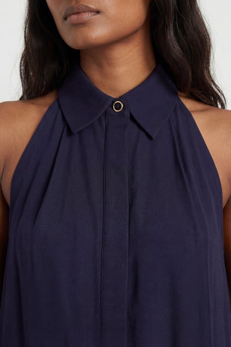 Premium Linen Viscose Halter Collared Woven Shirt - Image 4